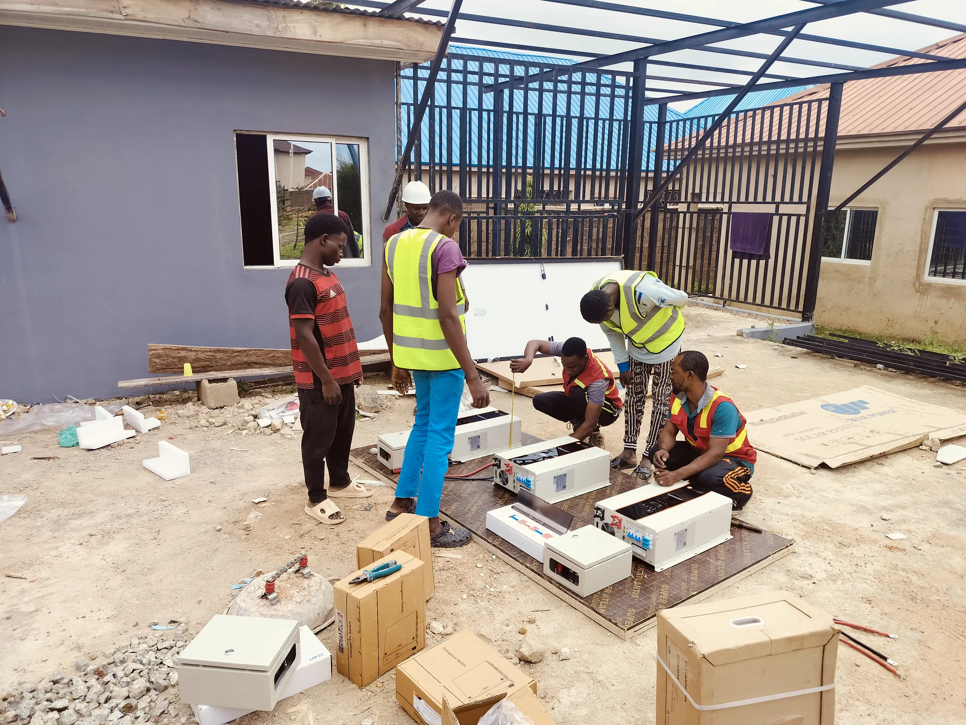 Groundworks at the solar carport site