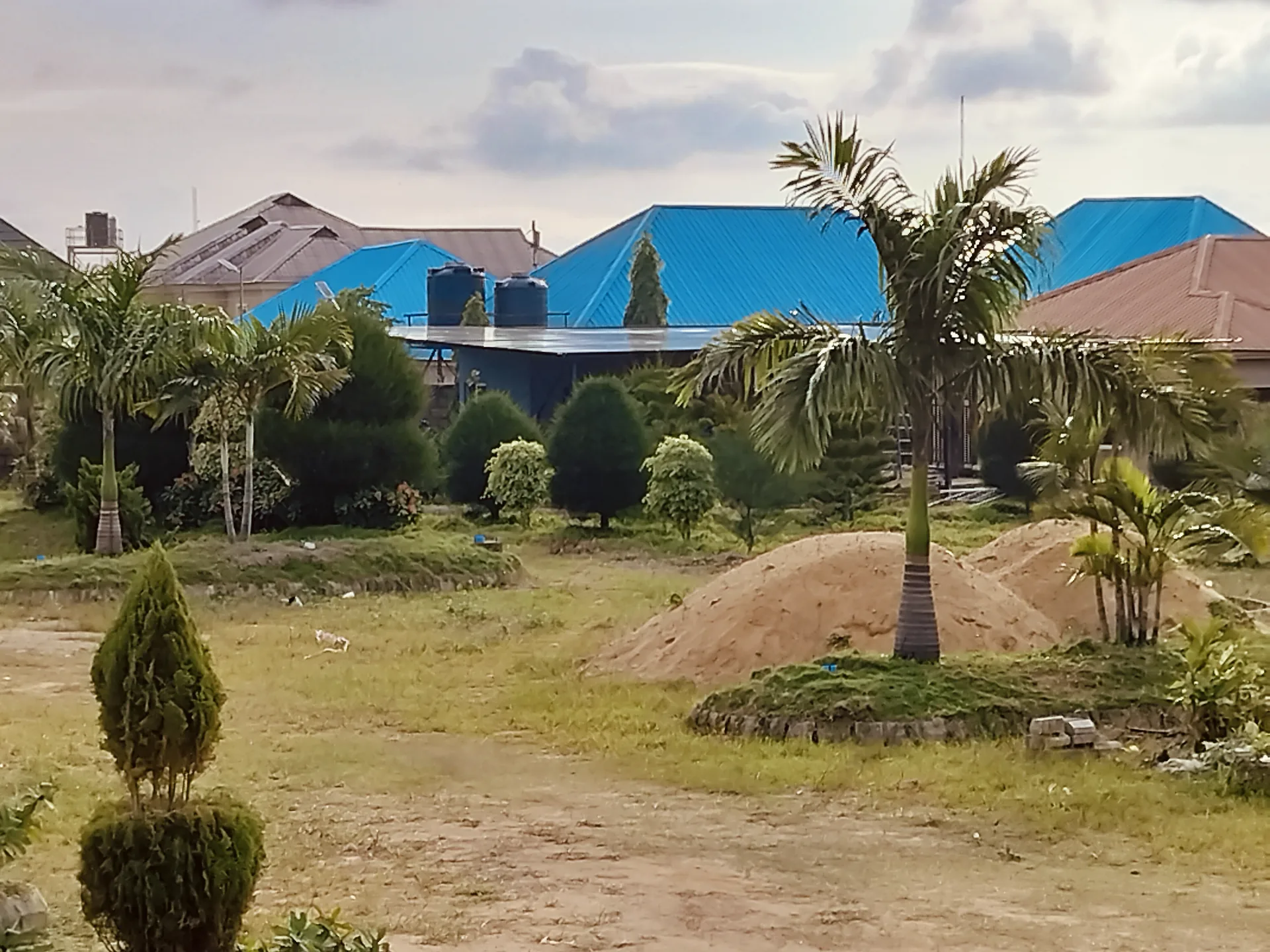 Solar carport structure in the surrounding landscape