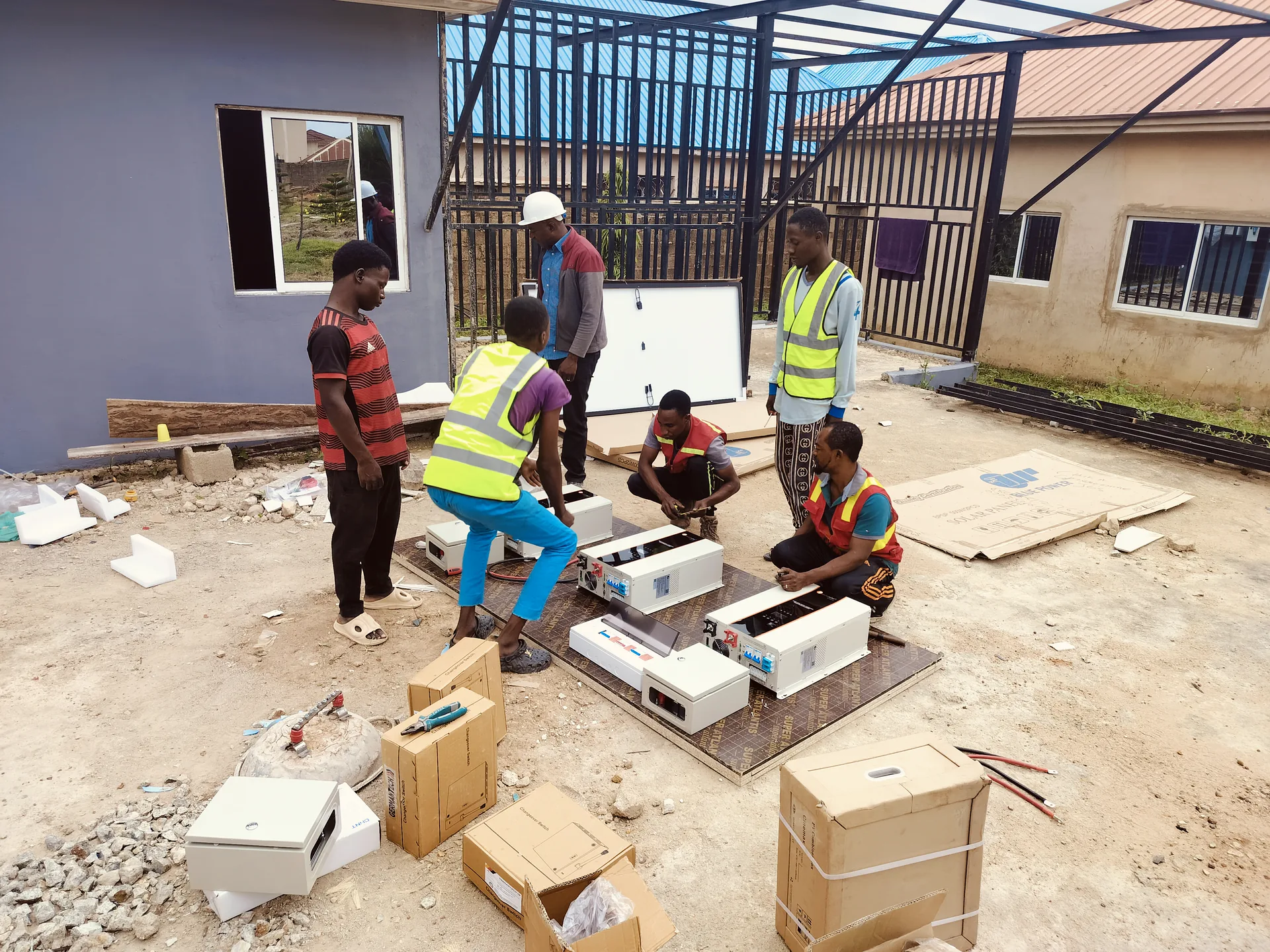 Site setting before solar carport construction