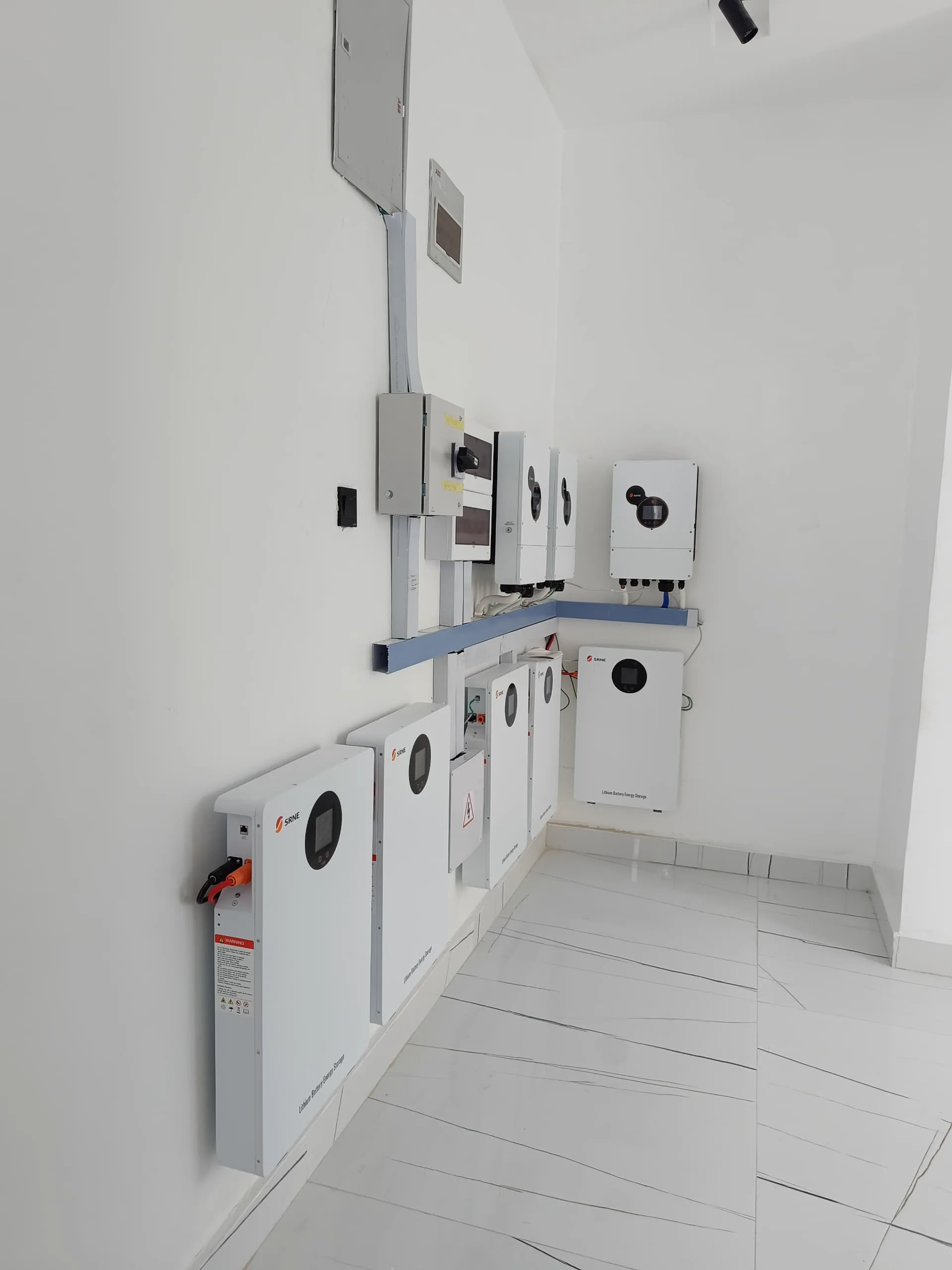 Clean energy room with connected technical equipment