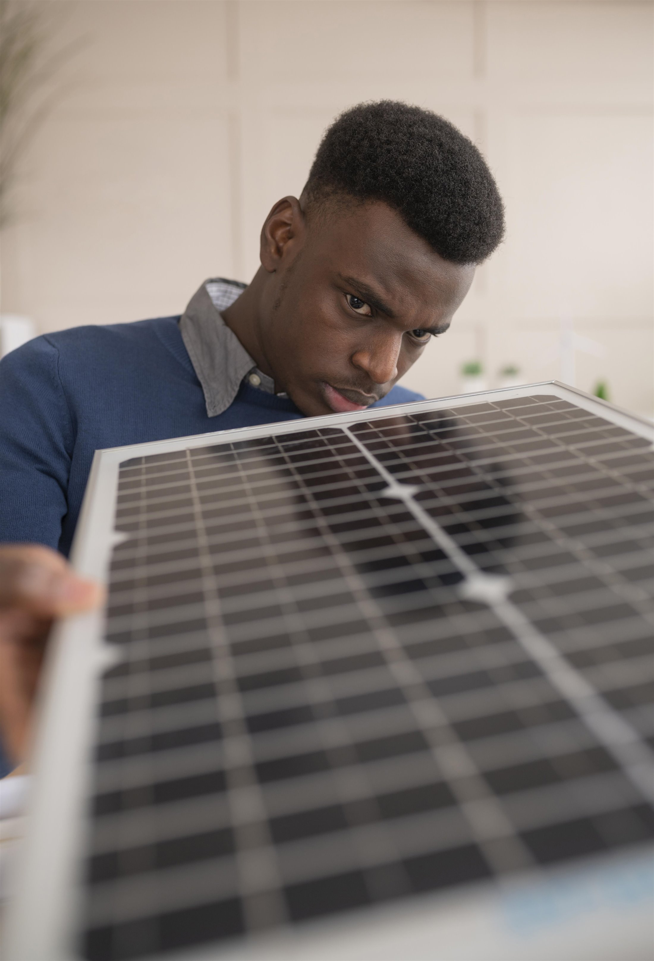 Solar panel inspection during technical field work